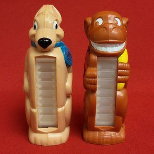 Vintage PEZ Petz Sidney Kangaroo & Grinz Monkey Amurol Bubble Gum Dispensers 199
